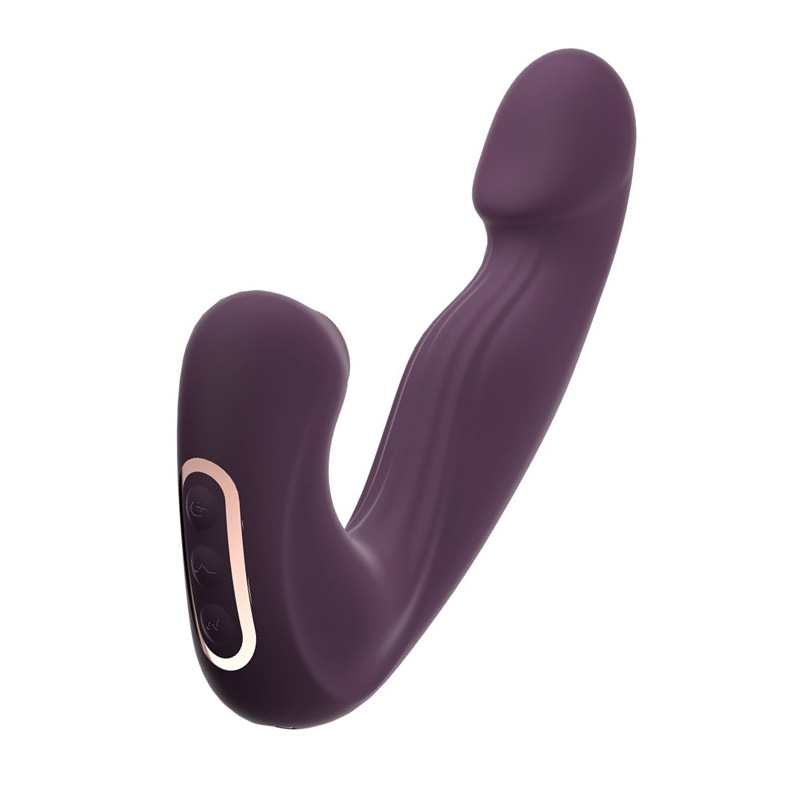 Vibrador de silicona de succión y golpes